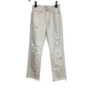 BDG by Urban Outfitters Jeans Womens Sz 27 Cream Cowboy High Waisted Distressed